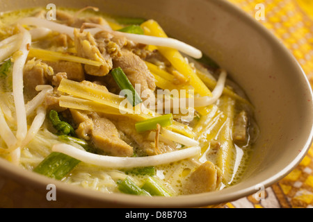 Soto Ayam - soupe de nouilles indonésiennes Banque D'Images