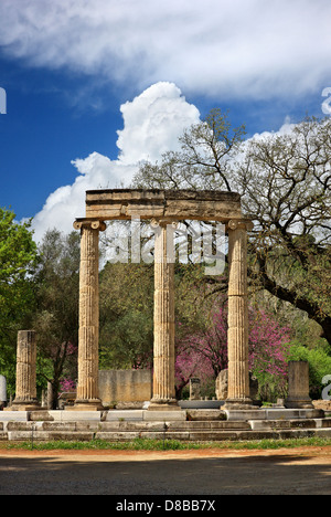 Le Philippeion dans l'Altis de l'ancienne Olympie, berceau des Jeux Olympiques, Ilia ('Elis'), Péloponnèse, Grèce. Banque D'Images