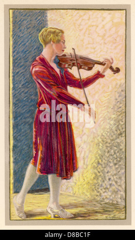 FEMME AU VIOLON 1930 Banque D'Images