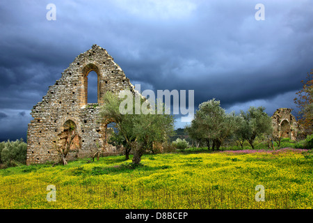 Le monastère de Isova franque, à Trypiti village (Andritsaina-Krestena Municipalité), l'ILEIA, Péloponnèse, Grèce. Banque D'Images