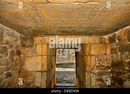 La chambre intérieure du Tholos tombe de Minyas (vers 1250 avant J.-C.) , ('Orchomenos Orchomenus'), de Béotie, Grèce centrale. Banque D'Images