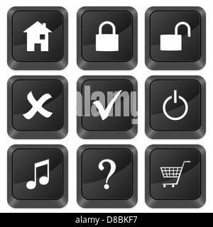 Symbole touches de l'ordinateur isolé sur un fond blanc. Vector illustration. Banque D'Images
