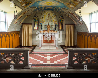 La Chapelle italienne sur Lamb Holm partie de l'Orkney Islands, construits et décorés par des prisonniers de guerre italiens de WW2 Banque D'Images