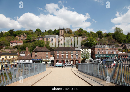 Ville du centre de l'Ironbridge le pont de fer Banque D'Images