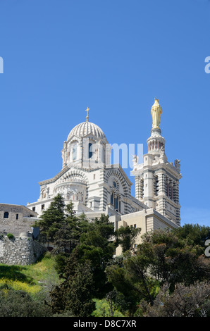 Notre-Dame-de-la-Garde ou l'Église France Marseille Provence Banque D'Images