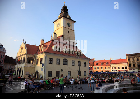 Ancien hôtel de Cronstadt, Casa Primariei, maintenant Musée historique, dans la vieille ville de la place place centrale de Brasov, Brasov, tr Banque D'Images