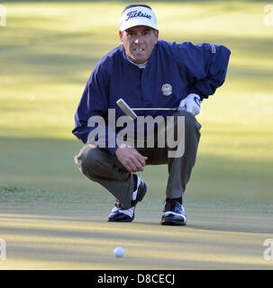 23 mai 2013 - St. Louis, MO, USA - Le 24 mai 2013 : Bob Gaus comme vu au cours du deuxième tour de la Senior PGA Championship à Bellerive Country Club à St Louis. Banque D'Images