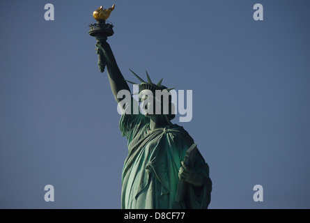 La Statue de la liberté sur Liberty Island dans la rivière Hudson à New York, NY, USA, le 14 février 2013. (Adrien Veczan) Banque D'Images