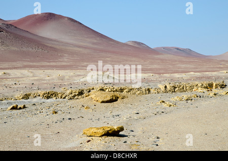 La Réserve nationale de Paracas. Site archéologique de Cerro Colorado. Le Pérou. Banque D'Images