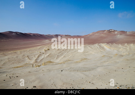 La Réserve nationale de Paracas. Site archéologique de Cerro Colorado. Le Pérou. Banque D'Images