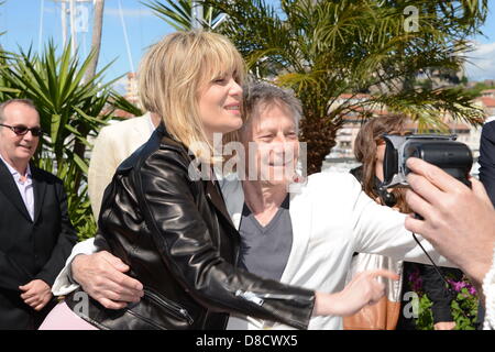 25 mai 2013 - Cannes, France - CANNES, FRANCE - 25 MAI : Directeur Roman Polanski et de l'actrice Emmanuelle Seigner assister à la photocall pour 'La Vénus à la fourrure" à la 66e Assemblée annuelle du Festival du Film de Cannes au Palais des Festivals le 25 mai 2013 à Cannes, France. (Crédit Image : © Injimbert ZUMAPRESS.com)/Frederick Banque D'Images