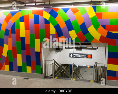 Sol LeWitt Art installation, station de métro Columbus Circle, MTA, NYC 2013 Banque D'Images