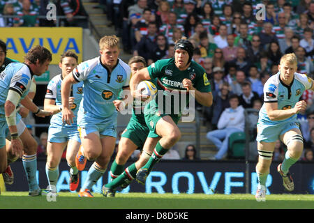 Londres, Royaume-Uni. 25 mai 2013. Julian Salvi en action au cours de l'Aviva Premiership Rugby finale entre Leicester Tigers et Northampton Saints de Twickenham. Credit : Action Plus Sport Images/Alamy Live News Banque D'Images