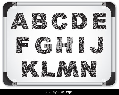 Vector - Alphabet noir sur tableau blanc Banque D'Images