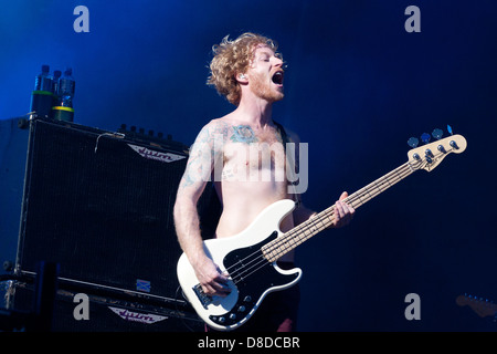 L'étonnante 2e nuit headline act, Biffy Clyro. Ils sont un groupe de rock Écossais formé à Kilmarnock, east ayrshire composé de Simon neil, James Johnston et ben Johnston. Banque D'Images