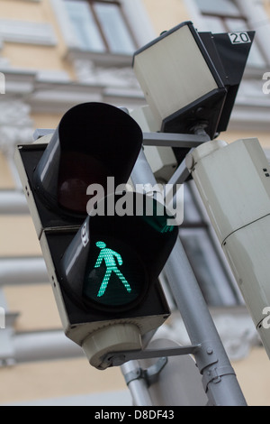 Un feu vert pour les piétons Banque D'Images