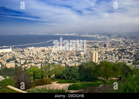 Panorama de la ville de Haïfa, Israël Banque D'Images