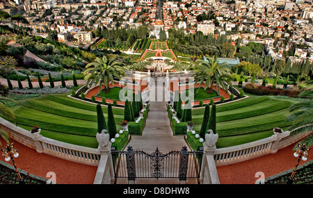 Le temple de Bahai, les jardins en terrasse Banque D'Images