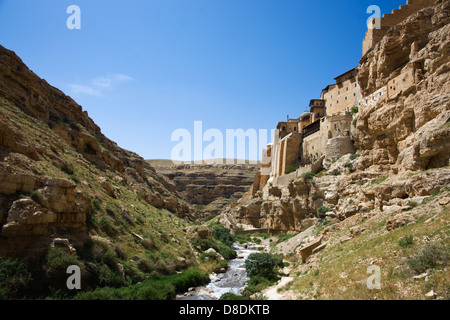 Grande Laure de Saint Sabbas le sanctifié (Mar Saba) monastère grec-orthodoxe, vallée du Cédron, Palestine Banque D'Images