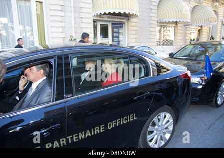 Cannes, France. 25 mai, 2013. Réalisateur Roman Polanski, l'actrice Emmanuelle Seigner hotel Carlton on Mai 25th, 2013 à Cannes, France. Banque D'Images