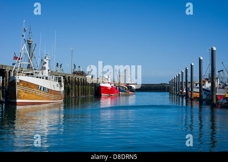 Bateaux de pêche dans le port de Newlyn, Cornwall, England, UK Banque D'Images