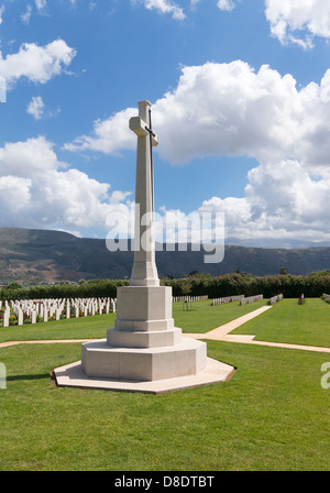 Croix, cimetière de guerre de la baie de Suda, près de La Canée, Crète, Grèce Banque D'Images