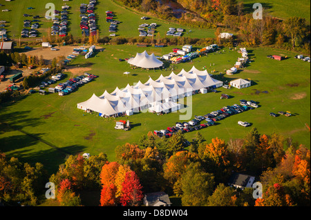 Vue aérienne de l'événement des dizaines, Stowe, Vermont, Etats-Unis Banque D'Images