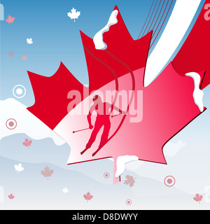 Canada Jeux Olympiques d'hiver de Vancouver 2010. Editable Vector Illustration Banque D'Images