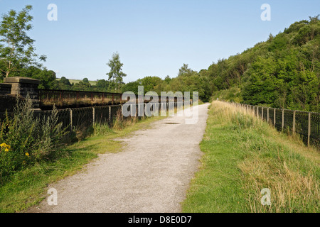 Ancien viaduc ferroviaire à Millers dale dans le Derbyshire, en Angleterre, fait maintenant partie du sentier de randonnée de Monsal Banque D'Images