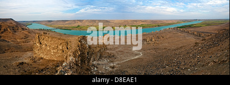 Halabia est située sur l'Euphrate, dans le cadre de la route de la soie réseau. Banque D'Images