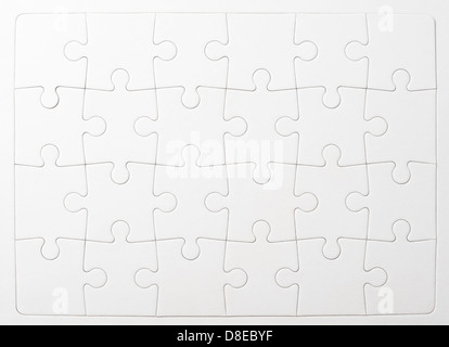 Group de papier blanc Jigsaw puzzles Banque D'Images