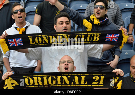 Fans de l'AEK Athènes lors d'une amicale de pré-saison v Preston North End Banque D'Images