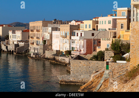 La ville de Venise d'Ermoupolis à Syros Island en Grèce Banque D'Images