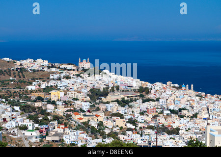 Ermoupoli ville à l'île de Syros en Grèce Banque D'Images