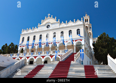 Église de Panagia Evangelistria à l'île de Tinos en Grèce Banque D'Images