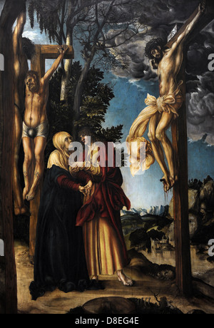 Lucas Cranach l'Ancien (1472 - 1553). Peintre de la Renaissance allemande. Crucifixion. 1503. L'Alte Pinakothek. Munich. L'Allemagne. Banque D'Images