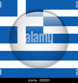Vector - Drapeau Grèce Bouton brillant Banque D'Images