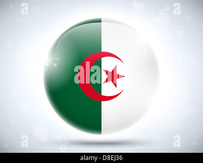 Vector - Algérie Flag Bouton brillant Banque D'Images