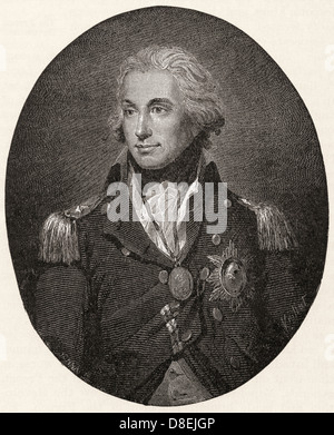 Le Vice-amiral, Lord Horatio Nelson, 1er vicomte Nelson, 1758 - 1805. À partir d'un premier livre de l'histoire britannique publié en 1925. Banque D'Images