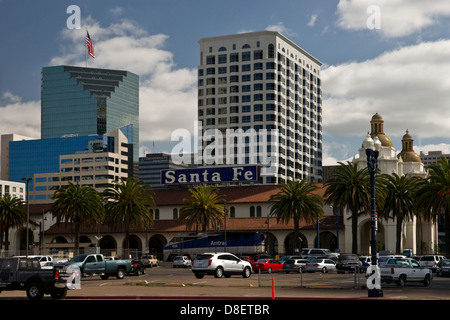 Le Santa Fe Depot ou la gare dans le centre-ville de San Diego, Californie Banque D'Images