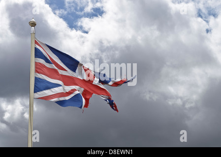 Union Jack drapeau en lambeaux Banque D'Images