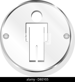 L'homme sur metal bouton internet illustration originale Banque D'Images