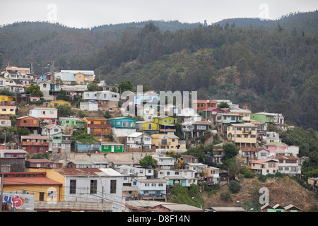 Avis de Valparaiso Cerro Bellavista Banque D'Images