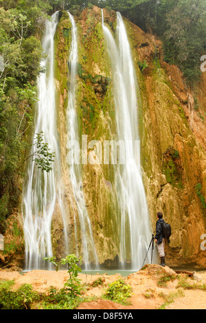 Salto del Limon à Samana, République dominicaine. Banque D'Images