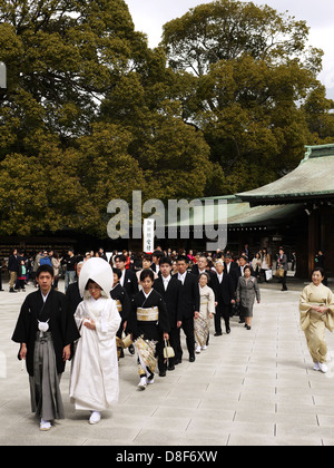 Cérémonie de mariage Meiji Jingu Harajuku, Tokyo Japon. Banque D'Images