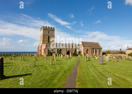 L'église paroissiale de Saint Aidan, Bamburgh. Lieu de sépulture de Grace Darling. Banque D'Images