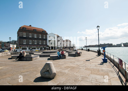 Vieux Portsmouth et le Spice Island Inn Banque D'Images