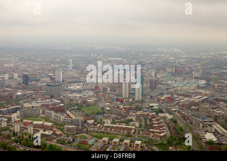 Photographie aérienne du centre-ville de Birmingham 2013 montrant le paysage urbain Banque D'Images