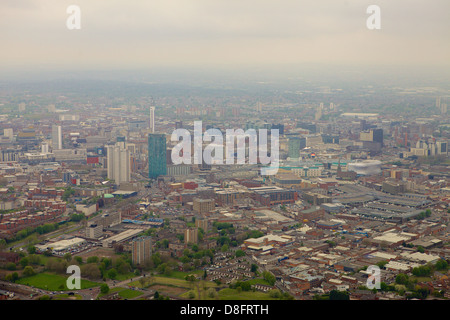 Photographie aérienne du centre-ville de Birmingham 2013 montrant le paysage urbain Banque D'Images