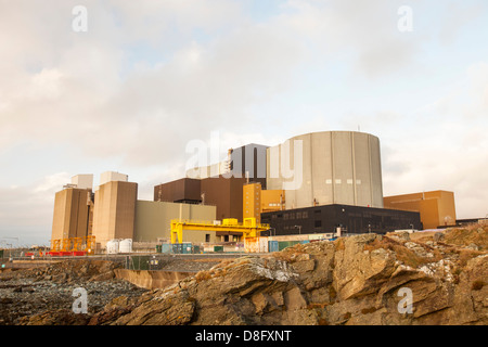 Nucléaire Wylfa power station à Anglesey, au Pays de Galles, Royaume-Uni. Banque D'Images